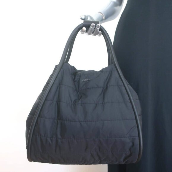 Max Mara Marine Quilted Nylon Tote Black Large Crossbody Bag - Picture 1 of 16